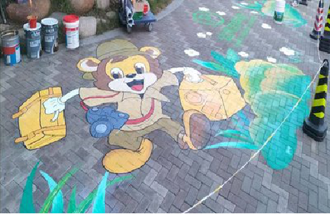 盐津夏季画地面彩绘会遇到的问题