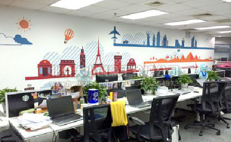 盐津教你设计办公室墙绘的方法。