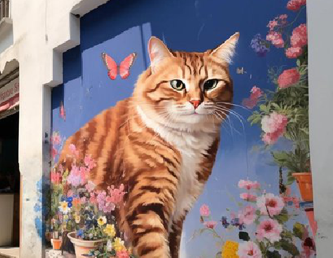 盐津自己绘制有个性的手绘墙