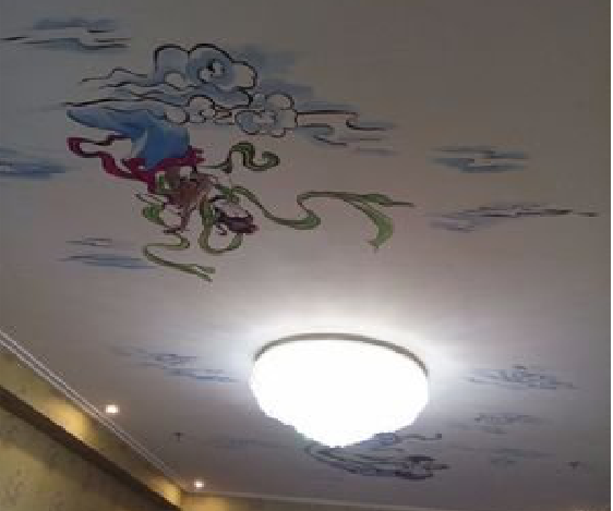 盐津如何快速绘制天花板上的手绘墙？