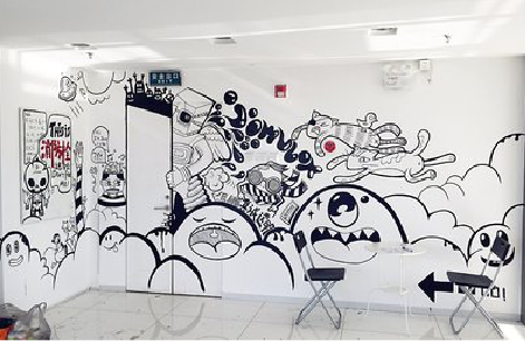 盐津手绘墙并非传统涂鸦。